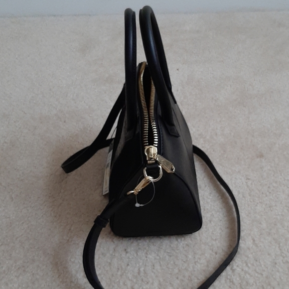 BCBG MAXAZRIA Black Leather Maggie Satchel Purse - Picture 4 of 5